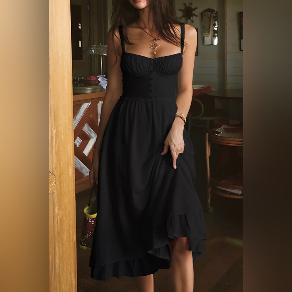 Commense Black Sleeveless Midi Dress in s and xs /sku 200 and 245